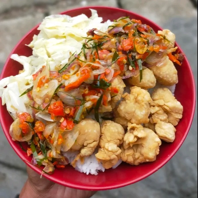 Nasi ayam sambal matah kecil