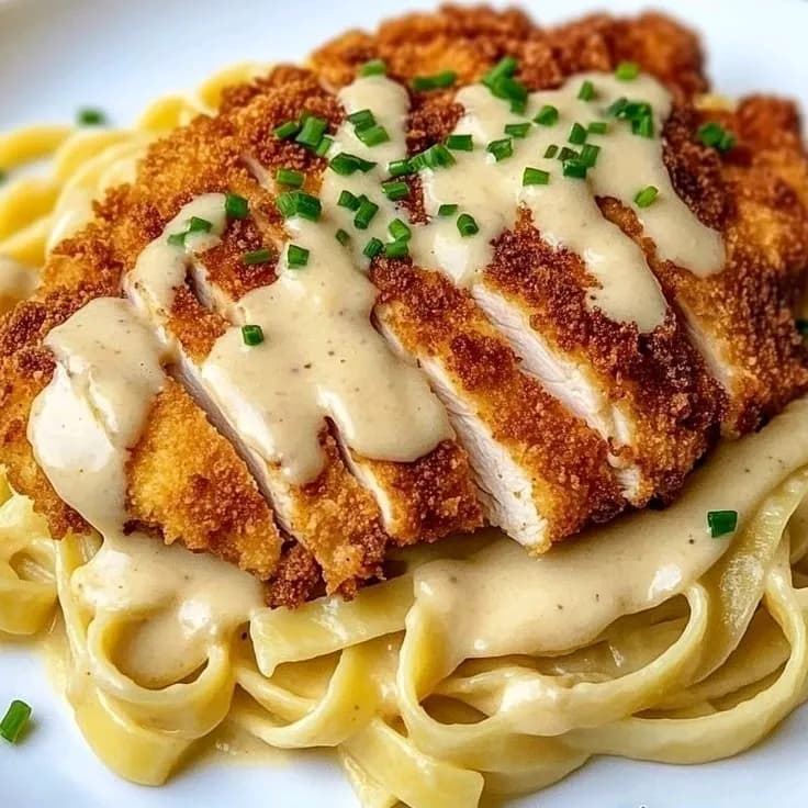 creamy fettuccine katsu