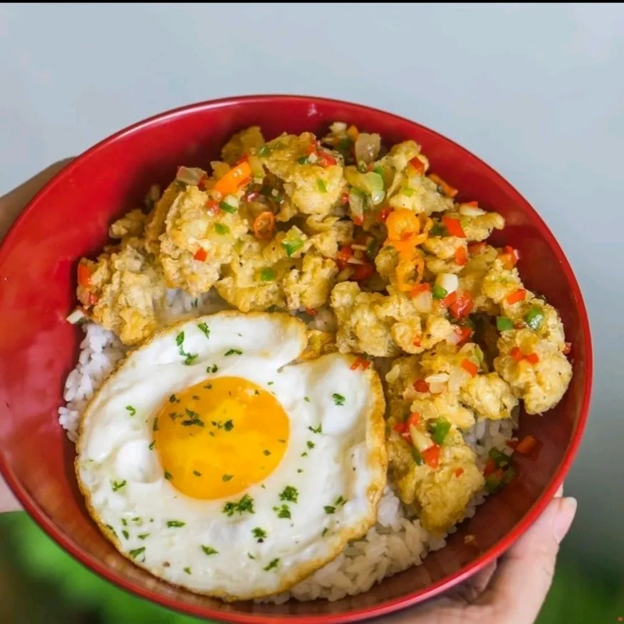 Nasi ayam cabe garam telur